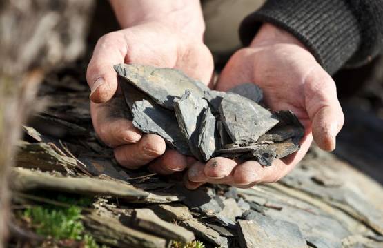 De kenmerkende leisteenbodem